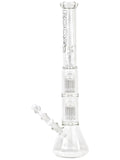 RooR Tech Beaker - Double 10 Arm Tree Perc (21") Dry Herb Flower Bong Water Pipe White