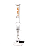 RooR Tech Straight Tube Barrel Perc Bong Water Pipe 19" Height Ice Pinch and Splash Guard Orange