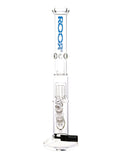RooR Tech Straight Tube Barrel Perc Bong Water Pipe 19" Height Ice Pinch and Splash Guard Blue