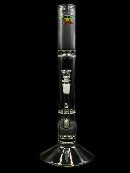 SOLID Glass - Stemline Injection and Star-Cut Disc Perc Straight Tube (16")