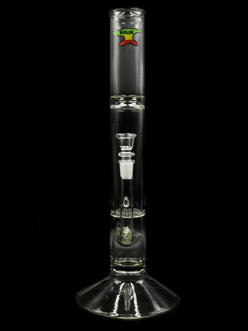 SOLID Glass - Stemline Injection and Star-Cut Disc Perc Straight Tube (16