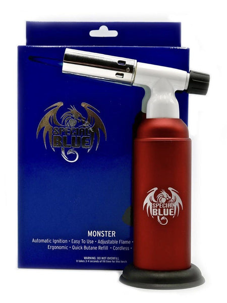 Special Blue torch in color red for sale at High Roller Smoke in Lakewood, Colorado. 