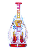 Lookah Tataoo Glass - Quadruple Horn Fire Skull Rig (10")