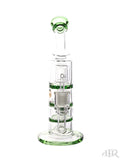 Tsunami Glass Concentrate Rig Double Honey Comb Turbine Green Back