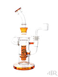 Tsunami Glass Concentrate Showerhead Recycler Dab Rig Amber Orange