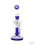 Tsunami Glass Concentrate Showerhead Recycler Dab Rig Blue Back