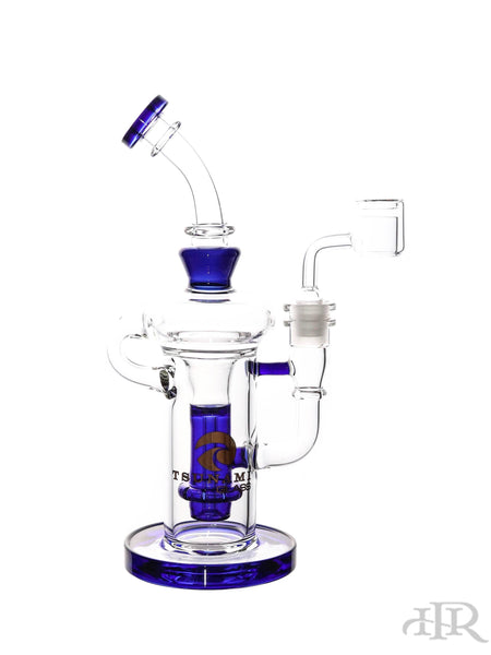 Tsunami Glass Concentrate Showerhead Recycler Dab Rig Blue