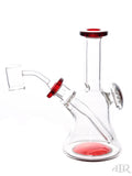 Tyler P Glass and Matsumura Glass Collab Fixed Mini Bell Beaker with Pendant Attached Red