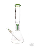 Boss Glass - Tall Tree Perc Beaker With Color Accents Slime Green Left