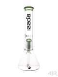 Boss Glass - Tall Tree Perc Beaker With Color Accents Slime Green Back