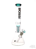 Boss Glass - Tall Tree Perc Beaker With Color Accents Teal