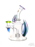 Bougie Glass - Bell Shaped Rig With Colored Horns (8") Left