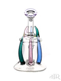 Bougie Glass - Bell Shaped Rig With Colored Horns (8") Back