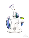 Bougie Glass - Bell Shaped Rig With Colored Horns (8") Right