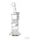 Bougie Glass - Bent Neck Double Tree Perc Tube (12") Clear