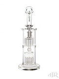 Bougie Glass - Bent Neck Double Tree Perc Tube (12") Clear Front