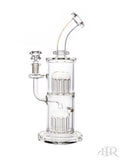 Bougie Glass - Bent Neck Double Tree Perc Tube (12") Clear Left