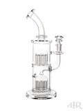 Bougie Glass - Bent Neck Double Tree Perc Tube (12") Clear Right
