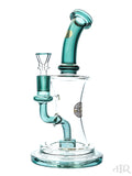 Bougie Glass - Hourglass Bell Horn Showerhead Rig (10") Teal Stock