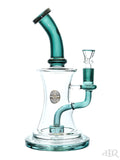 Bougie Glass - Hourglass Bell Horn Showerhead Rig (10") Teal Side