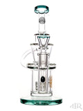 Bougie Glass - Angled Joint Recycler (7.5") Teal Front