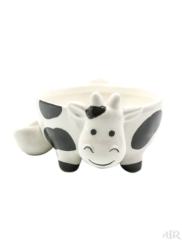 Cow Cereal Bowl W/ Pipe