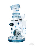 Hubbard Glass - Wig Wag Worked Ball Rig With Faceted Encased Opal (7") Blue