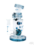 Hubbard Glass - Wig Wag Worked Ball Rig With Faceted Encased Opal (7") Blue Left