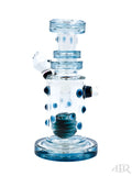 Hubbard Glass - Wig Wag Worked Ball Rig With Faceted Encased Opal (7") Blue Back