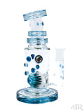Hubbard Glass - Wig Wag Worked Ball Rig With Faceted Encased Opal (7") Blue Right