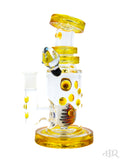 Hubbard Glass - Wig Wag Worked Ball Rig With Faceted Encased Opal (7") Yellow Left