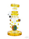 Hubbard Glass - Wig Wag Worked Ball Rig With Faceted Encased Opal (7") Yellow Back