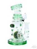 Hubbard Glass - Wig Wag Worked Ball Rig With Faceted Encased Opal (7") Green