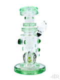 Hubbard Glass - Wig Wag Worked Ball Rig With Faceted Encased Opal (7") Green Front