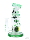 Hubbard Glass - Wig Wag Worked Ball Rig With Faceted Encased Opal (7") Green Left