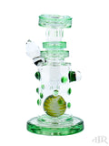 Hubbard Glass - Wig Wag Worked Ball Rig With Faceted Encased Opal (7") Green Back