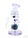 Hubbard Glass - Wig Wag Worked Ball Rig With Faceted Encased Opal (7") Purple Left