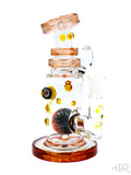 Hubbard Glass - Wig Wag Worked Ball Rig With Faceted Encased Opal (7") Red