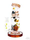 Hubbard Glass - Wig Wag Worked Ball Rig With Faceted Encased Opal (7") Red Left