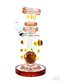Hubbard Glass - Wig Wag Worked Ball Rig With Faceted Encased Opal (7") Red Back
