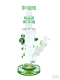 Hubbard Glass - Wig Wag Worked Flower Tube With Reversal Milli (10.5") Green