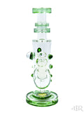 Hubbard Glass - Wig Wag Worked Flower Tube With Reversal Milli (10.5") Green Front