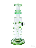 Hubbard Glass - Wig Wag Worked Flower Tube With Reversal Milli (10.5") Green Back
