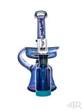 Crystal Glass - Iridescent Recycler Rig With Built In Removable Lid Reclaim Catcher (7") Blue Front