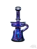 Crystal Glass - Iridescent Recycler Rig With Built In Removable Lid Reclaim Catcher (7") Blue Back