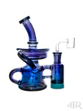 Crystal Glass - Iridescent Recycler Rig With Built In Removable Lid Reclaim Catcher (7") Blue