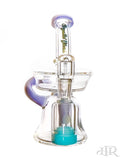 Crystal Glass - Recycler Rig With Built In Removable Lid Reclaim Catcher (7") Milky Blue Front