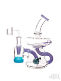 Crystal Glass - Recycler Rig With Built In Removable Lid Reclaim Catcher (7") Milky Blue Left