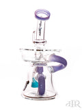 Crystal Glass - Recycler Rig With Built In Removable Lid Reclaim Catcher (7") Milky Blue Back