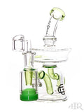 Crystal Glass - Recycler Rig With Built In Removable Lid Reclaim Catcher (7") Ooze Green
